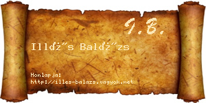 Illés Balázs névjegykártya